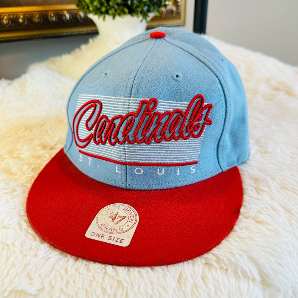 🎀 ST LOUIS CARDINALS HAT ⚾️ FOURTY SEVEN 47 BRAND  🧢 BALL CAP 🔴 FAIR